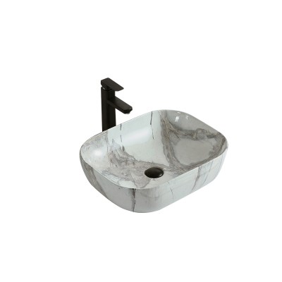 Innovative design glass water transfer printing basin bathroom wash basin