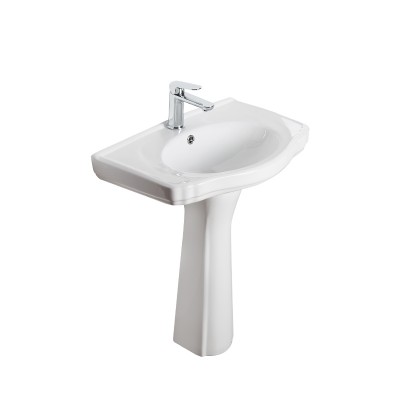 China's best-saling style white sink basin of small family decorate columns pedestal wash basin