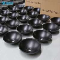 ETB factory directly mini round basin in black concrete color acrylic stone above counter basin