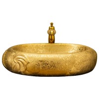 New Luxury Gold Elephant Design Countertop  Ceramic Basin Sink