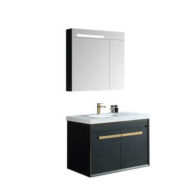 Nordic simple decoration bathroom cabinet with LED lighting storage mirror cabinet bathroom cabinet bathroom vanities