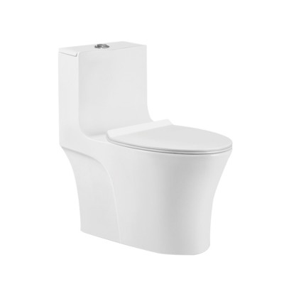 Residential Toilett  Bathroom Modern Siphon Flushing White Ceramic One Piece Toilet For Hotel