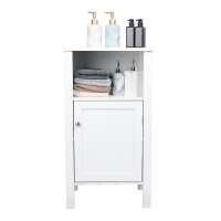 Multifunctional basic simple Adjustable Wooden Storage Shelf single door White Bathroom Cabinet