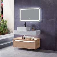 Chaozhou modern bathroom basin cabinet set wall hung sink vanity carbon fiber led mirror nice hotel furniture wash basin cabinet