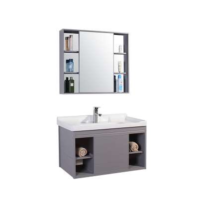 Gray HD Mirror Bathroom Waterproof Store Content Function Space Aluminum Bathroom Cabinet