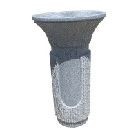 Light Grey Granite Pedestal Hand Wash Sinks For Hotel