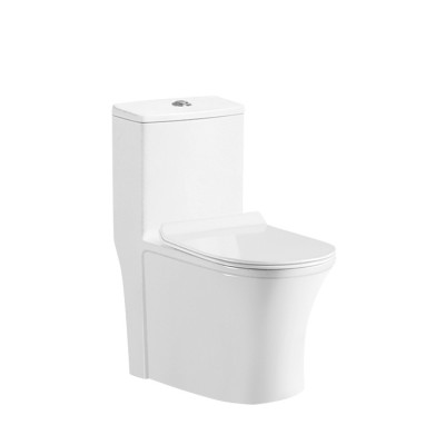 Sanitary Toilet Seat Modern Style Toilet  Bathroom Modern Siphon Flushing White Ceramic One Piece Toilet