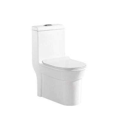 White's Unilateral Button Modern Siphon Flushing White Ceramic One Piece Toilet